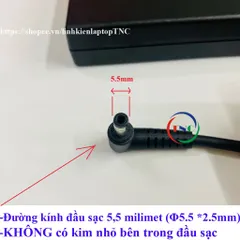Sạc Laptop MSI Chicony 19.5V - 6.15A - 120W chân 5.5x2.5mm - Không Có Kim Nhỏ trong đầu sạc - đường kính đầu sạc 5.5mm P