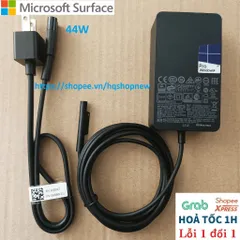 Sạc Microsoft Surface Pro 2017 - Phụ Kiện Laptop 15V 2.58A 44W Chính Hãng, Đen, Mới 100%