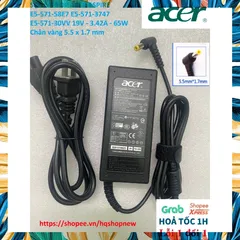 [Sạc zin] SẠC LAPTOP ACER ASPIRE E5-571-58E7 E5-571-3747 E5-571-30VV 19V - 3.42A - 65W Chân vàng 5.5 x 1.7 mm PHỤ KIỆN L