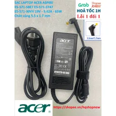 [Sạc zin] SẠC LAPTOP ACER ASPIRE E5-571-58E7 E5-571-3747 E5-571-30VV 19V - 3.42A - 65W Chân vàng 5.5 x 1.7 mm PHỤ KIỆN L