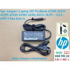 [Sạc zin] Sạc Adapter Laptop HP ProBook 4320S 4321S 4325S 4326S 4330S 4430s 4431s 18.5V - 3.5A - 65W Chân kim to PHỤ KIỆ