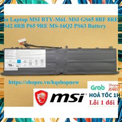 Pin Laptop MSI BTY-M6L cho GS65 8RF 8RE PS42 8RB P65 9RE MS-16Q2 PS63 - Pin Li-ion mới, đã qua kiểm tra chất lượng, bảo hành 6 tháng