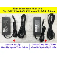 🔝 Sạc Laptop Dell 19V3.34A/ 19V4.62A Chân Kim TO - Tặng kèm dây nguồn - hàng nhập khẩu