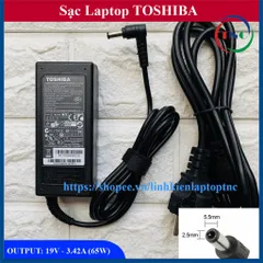 🔝 Sạc Laptop Toshiba 19V  3.42A - 65W ( Adaper Toshiba 19V - 3.42A ) Kèm dây nguồn