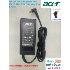[Sạc zin] SẠC LAPTOP ACER ASPIRE 5540 19V - 3.42A - 65W Chân vàng 5.5 x 1.7 mm PHỤ KIỆN LAPTOP