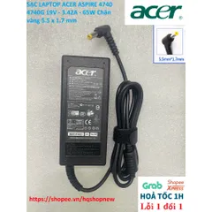 [Sạc zin] SẠC LAPTOP ACER ASPIRE 4740 4740G 19V - 3.42A - 65W Chân vàng 5.5 x 1.7 mm PHỤ KIỆN LAPTOP