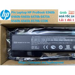 Pin Laptop HP ProBook 6360b 6460b 6465b 6470b 6475b 6560b 6565b 6570b - Pin 6 Cell Đen Chính Hãng, Bảo Hành Đổi Mới 100%