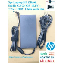 Sạc Laptop HP ZBook Studio G3 G4 G5 G6  19.5V - 7.7A - 150W  Chân xanh nhỏ PHỤ KIỆN LAPTOP
