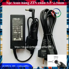 [Sạc Zin] Sạc Laptop Asus 19V 3.42A (65W) chân to ký hiệu đầu sạc Φ5.5*2.5mm PHỤ KIỆN LAPTOP