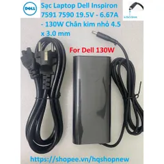 [Sạc zin] Sạc Laptop Dell Inspiron 7591 7590 19.5V - 6.67A - 130W Chân kim nhỏ 4.5 x 3.0 mm PHỤ KIỆN LAPTOP