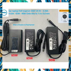 [Sạc zin] Sạc laptop Dell Inspiron 5537 19.5V - 3.34A - 4.62A - 65W - 90W Chân kim to 7.4 x 5.0 mm PHỤ KIỆN LAPTOP