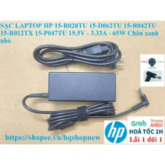 [Sạc zin] SẠC LAPTOP HP 15-R020TU 15-D062TU 15-R042TU 15-R012TX 15-P047TU 19.5V - 3.33A - 65W Chân xanh nhỏ PHỤ KIỆN LAP