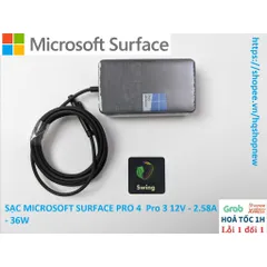 [Sạc zin] SẠC MICROSOFT SURFACE PRO 4  Pro 3 12V - 2.58A - 36W PHỤ KIỆN LAPTOP