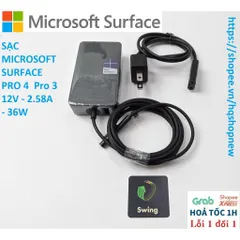 [Sạc zin] SẠC MICROSOFT SURFACE PRO 4  Pro 3 12V - 2.58A - 36W PHỤ KIỆN LAPTOP