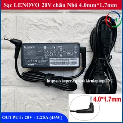🔝 Sạc Laptop Lenovo 20V- 2.25A chân nhỏ Idepad 100-15IBY 100-15IBD 100-14IBY (Adapter Lenovo Idepad 100-14 100-15)