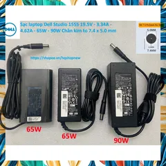 [Sạc zin] Sạc laptop Dell Studio 1555 19.5V - 3.34A - 4.62A - 65W - 90W Chân kim to 7.4 x 5.0 mm PHỤ KIỆN LAPTOP