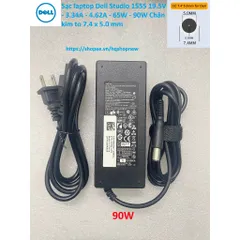 [Sạc zin] Sạc laptop Dell Studio 1555 19.5V - 3.34A - 4.62A - 65W - 90W Chân kim to 7.4 x 5.0 mm PHỤ KIỆN LAPTOP