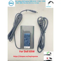 [Sạc zin] Sạc Laptop Dell Inspiron 3481 19.5V - 2.31A - 3.34A - 45W - 65W Chân kim nhỏ 4.5 x 3.0 mm PHỤ KIỆN LAPTOP