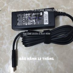 Sạc Laptop Dell 19.5V-2.31A 45W - Phụ Kiện Chính Hãng cho Dell Inspiron 14, XPS 11, 12, 13 và L321X, L322X