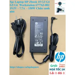 Sạc Laptop HP Zbook 15 G3 G4 G5 G6  Workstation 677763-002 19.5V - 7.7A  - 150W Chân xanh nhỏ PHỤ KIỆN LAPTOP