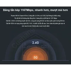 🔆 Bộ Phát Wifi Mi Mi Router Gen 4A băng tần kép 2.4G & 5G băng thông 1200Mbps  BH 12 tháng ( Chính Hãng ) -  Có Kèm The