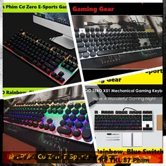 🔆 Sở Hữu Bàn Phím Cơ Zero E-Sports Gaming Gear TKL 87 / Fullsize 104 phím LED Rainbow, Blue Switch: Tạo Nên Sự Khác Biệ