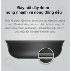 Nồi Lẩu 2 Ngăn 2 Vị Mi Mijia 4L - Chất Liệu Hợp Kim Nhôm, Thép Inox 430 Chống Dính, Dùng Cho Bếp Từ, Thích Hợp Cho Gia Đình