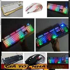 🔆 Thiết Kế Đa Năng COMBO Bộ Bàn Phím Chuột Gaming EWEADN K005 Giả Cơ LED 7 mầu RGB Chống Nước cho PC và Laptop 🔆 PHỤ K