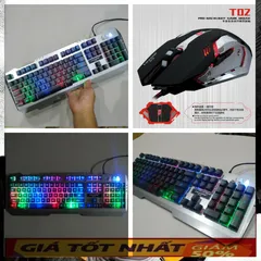 🔆 Combo Bộ Bàn Phím Chuột Gaming EWEADN K005 ( Đen ) Giả Cơ LED Led 7 mầu Chống Nước - Đối Tác Đắc Lực Của Gamer và Nhâ