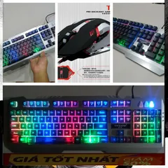 🔆 Combo Siêu Phẩm Bàn Phím Chuột Gaming EWEADN K005 ( Đen ) Giả Cơ LED 7 mầu RGB Chống Nước - Sức Mạnh Cho Mọi Nhu Cầu