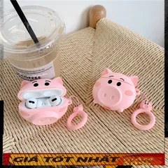 🔜 [ ᴄᴀꜱᴇ ᴀɪʀᴘᴏᴅ ] Case Airpod Vỏ Bọc Airpods ( Heo Hồng ) Cho Hộp Sạc Tai Nghe AirPods 1 2 PRO Bằng Silicon Dẻo Siêu Cu