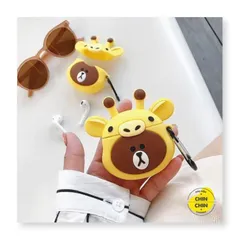 [ ᴄᴀꜱᴇ ᴀɪʀᴘᴏᴅ ] Case Airpod Vỏ Bọc Airpods ( Gấu nâu ) Cho Hộp Sạc Tai Nghe AirPods 1 2 Bằng Silicon Dẻo Siêu Cute