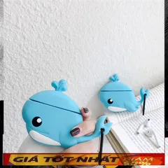 🔜 [ ᴄᴀꜱᴇ ᴀɪʀᴘᴏᴅ ] Case Airpod Vỏ Bọc Airpods ( Cá Heo Xanh ) Cho Hộp Sạc Tai Nghe AirPods 1 2 Bằng Silicon Dẻo Siêu Cut