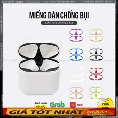 🔜 [ ᴄᴀꜱᴇ ᴀɪʀᴘᴏᴅ ] Miếng Dán Kim Loại Chống Bám Bẩn Bảo Vệ AirPods 1 2 Miếng Dán Chống Bụi 1 2