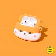🔜 [ ᴄᴀꜱᴇ ᴀɪʀᴘᴏᴅ ] Case Airpod Vỏ Bọc Airpods ( Chó Shiba Inu ) Cho Hộp Sạc Tai Nghe AirPods 1 2 PRO Bằng Silicon Dẻo Si
