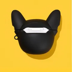 Vỏ Bọc AirPods 1 2 Pro Hình Chó Bull Kính Vàng Kèm Móc Khóa - Phụ Kiện Tai Nghe Chất Lượng Cao