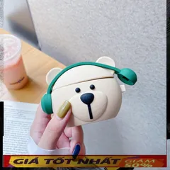 🔜 [ ᴄᴀꜱᴇ ᴀɪʀᴘᴏᴅ ] Case Airpod Vỏ Bọc Airpods ( Gấu Bear Music ) Cho Hộp Sạc Tai Nghe AirPods 1 2 Bằng Silicon Dẻo Siêu