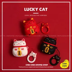 🔜 Tổng hợp các mẫu Móc Khóa TOP 7 MÈO THẦN TÀI Cực Chất có thể dùng treo kèm với Vỏ case Airpod 1 2 tai nghe đồng bộ ph
