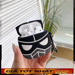🔜 [ ᴄᴀꜱᴇ ᴀɪʀᴘᴏᴅ ] Case Airpod 1 2 Vỏ Bọc Airpods ( BLACK PANTHER ) Cho Hộp Sạc Tai Nghe AirPods 1 2  Bằng Silicon Dẻo S