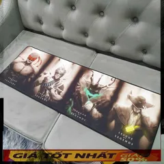 Miếng Lót Chuột LOL 4 HERO Cỡ Lớn 90x30cm - Bàn Di Chuột Chống Nước, Dày 3mm, Thao Tác Chính Xác Cho Game Thủ