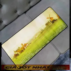 Miếng Lót Chuột Chống Nước Cỡ Lớn 70x30cm Hình Đồng Hoa Cối Xay Gió - Pad Chuột Cao Su Siêu Bền Cho Game Thủ