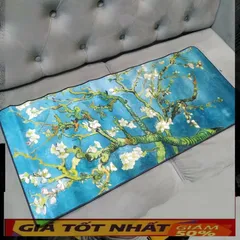 🔜 A1 - Miếng Lót Chuột, Pad Chuột Cỡ Lớn [ HOA ĐÀO XANH ] Chống Nước, Bàn Di Chuột Có Hình 90x40cm dày dặn 3mm chuyên g