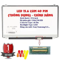 Màn hình Laptop HP 15-R 15-r042TU 15-r012TX 15-p047TU kích thước 15.6 inch LED Mỏng SLIM - 40 pin (1366x768 HD / 1920x10