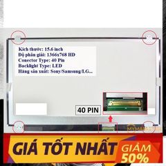 Màn hình Laptop 15.6 inch LED Mỏng SLIM - 40 pin (1366x768 HD / 1920x1080 Full HD) thay thế cho laptop HP Dell Sony Sams