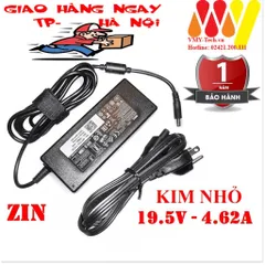 🔜 Sạc Laptop Dell 19.5V 4.62A ZIN chân kim nhỏ - Adapter kèm dây nguồn - NEW