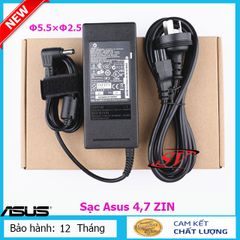 Sạc Laptop Asus 4,7A Chính Hãng - Sạc Zin Cao Cấp Đen Bảo Hành 12 Tháng 1 Đổi 1, Chống Nóng, Tương Thích Hầu Hết Các Mẫu Asus