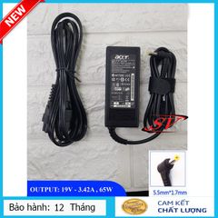 Sạc Laptop Acer 19V 3.42A 65W Chính Hãng - Chất lượng Cao, Bảo Hành 12 Tháng, Không Nóng Máy
