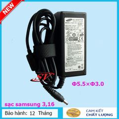 Sạc Laptop Samsung 3.16A 65W (Φ5.5×Φ3.0) - Sạc Chính Hãng, Bảo Hành 12 Tháng, Chống Nóng, Hiệu Suất Cao