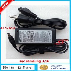 Sạc Laptop Samsung 3.16A 65W (Φ5.5×Φ3.0) - Sạc Chính Hãng, Bảo Hành 12 Tháng, Chống Nóng, Hiệu Suất Cao