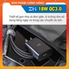 🔝  Củ Sạc Nhanh ZMI QC 3.0 18W  HA612 ( Trắng / Đen )  💯 Hàng Chính Hãng